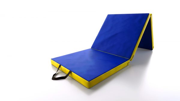 materac sportowy składany niebiesko - żółty