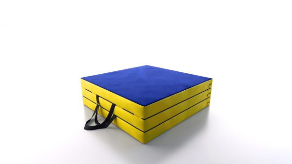 materac do akrobatyki składany niebiesko - żółty