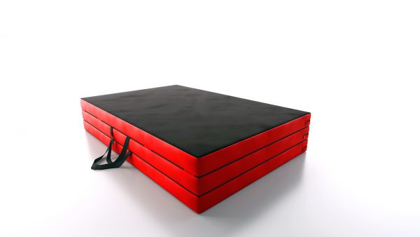 materac gimnastyczny z atestem składany czarno - czerwony