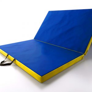 materac gimnastyczny składany do przedszkola niebiesko - żółty